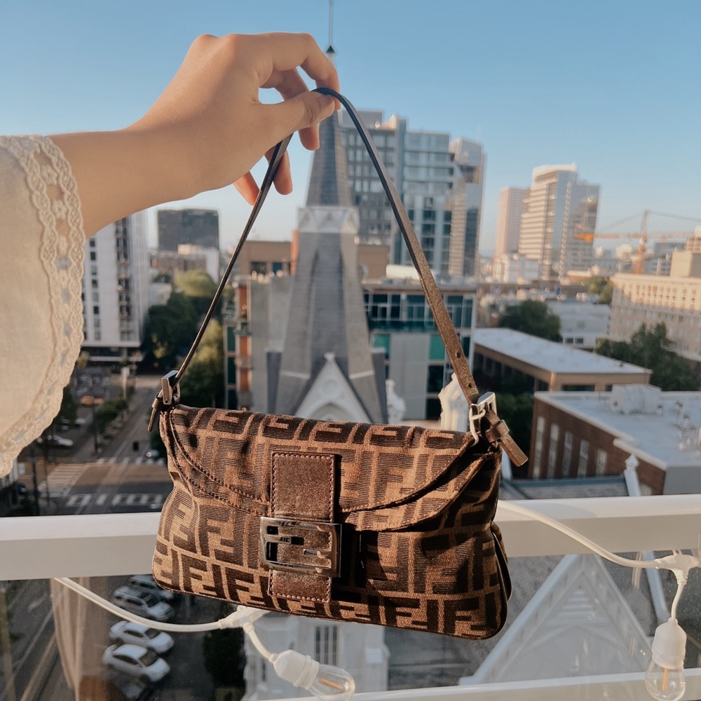 Fendi Zucca Double Flap Bag